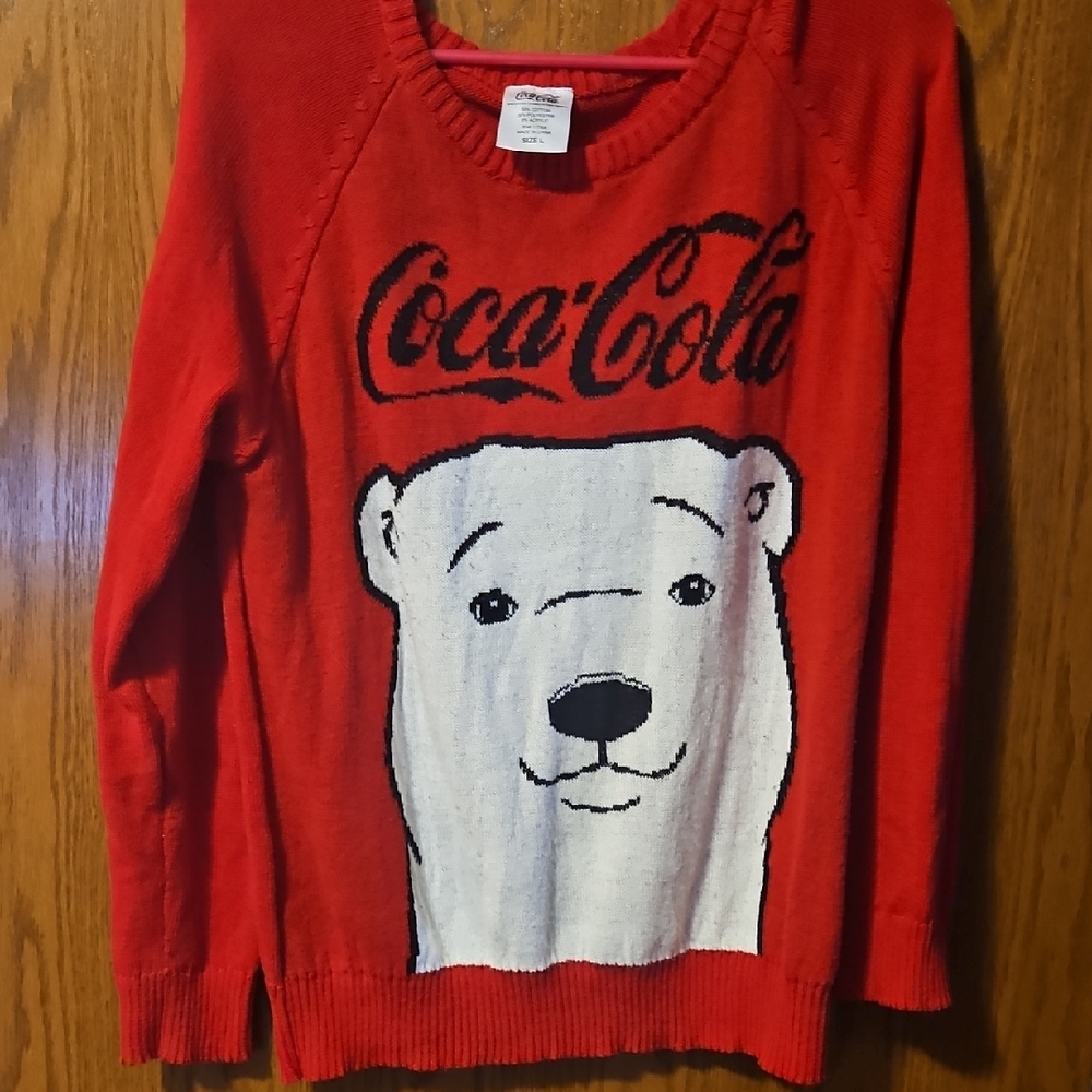 Coca Cola Red Sweater with Polar Bear Graphic